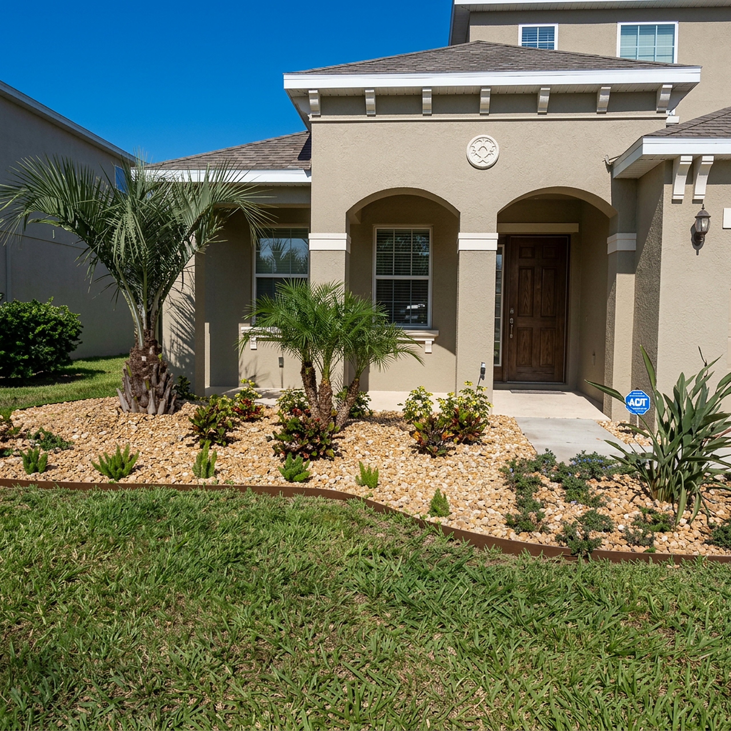Square paver patio with herringbone pattern