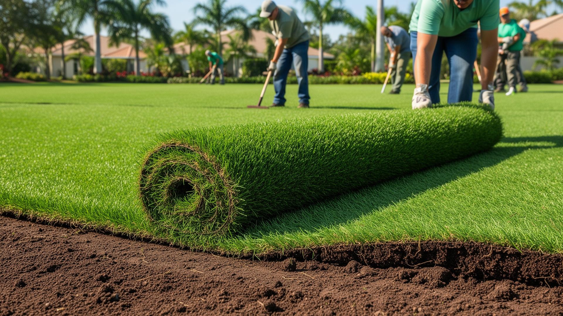 Fresh St. Augustine sod installation, Lake County Florida